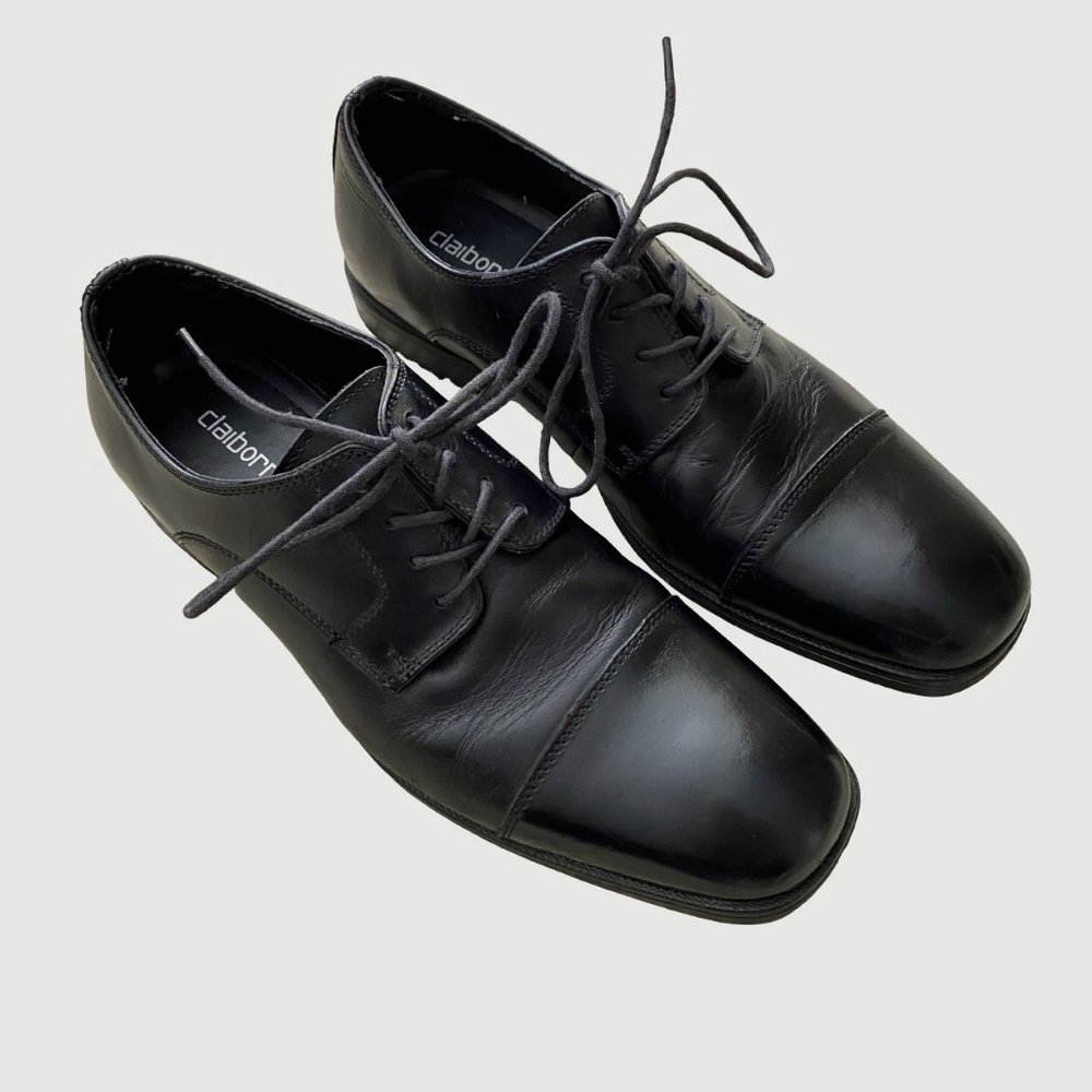 Claiborne Men's dress lace up black shoes size 8.5